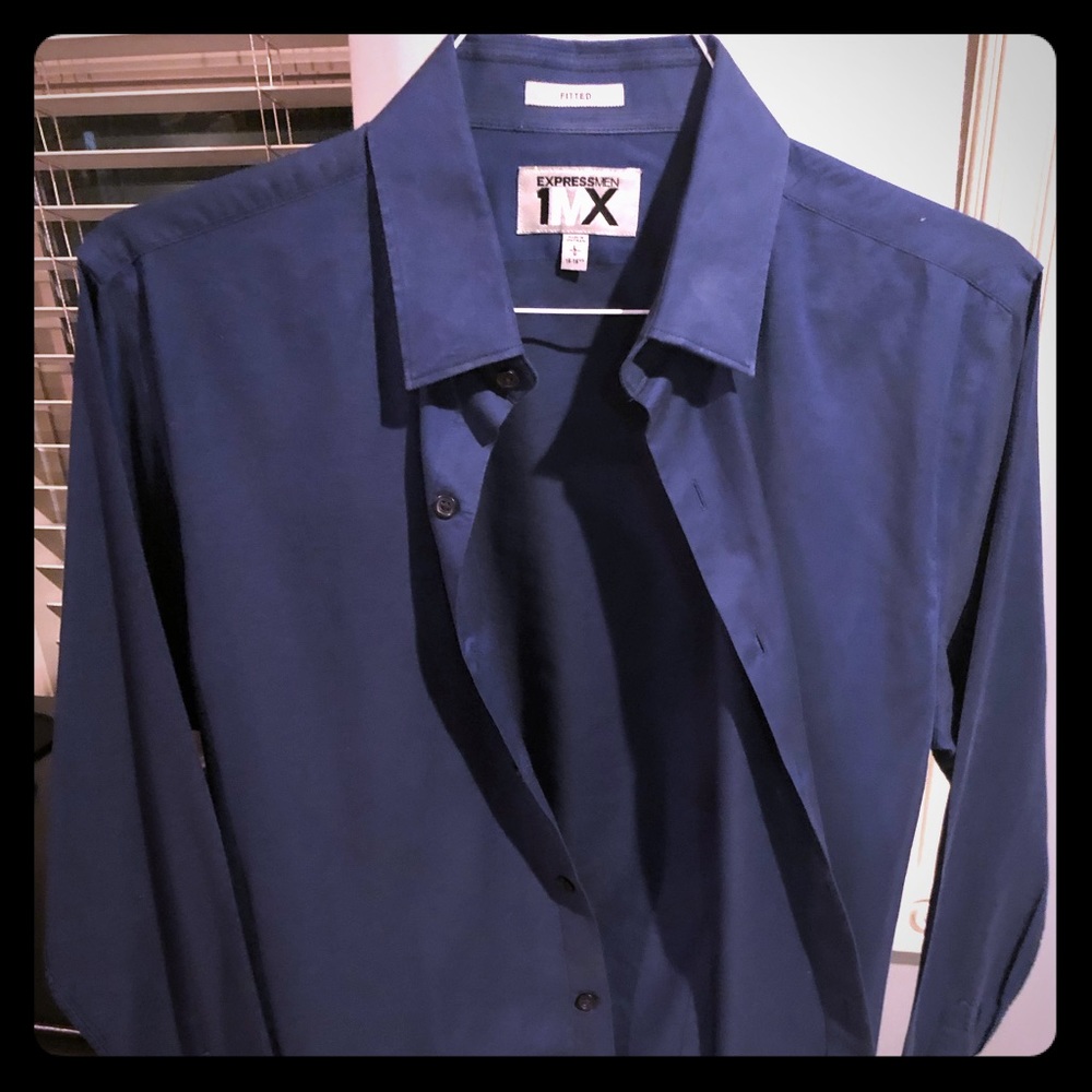Men’s Navy Express fitted shirt - Large
